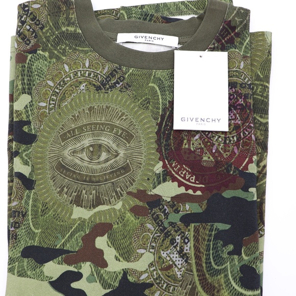 NWT GIVENCHY Paris Camo Money Printed T-Shirt - Picture 3 of 4